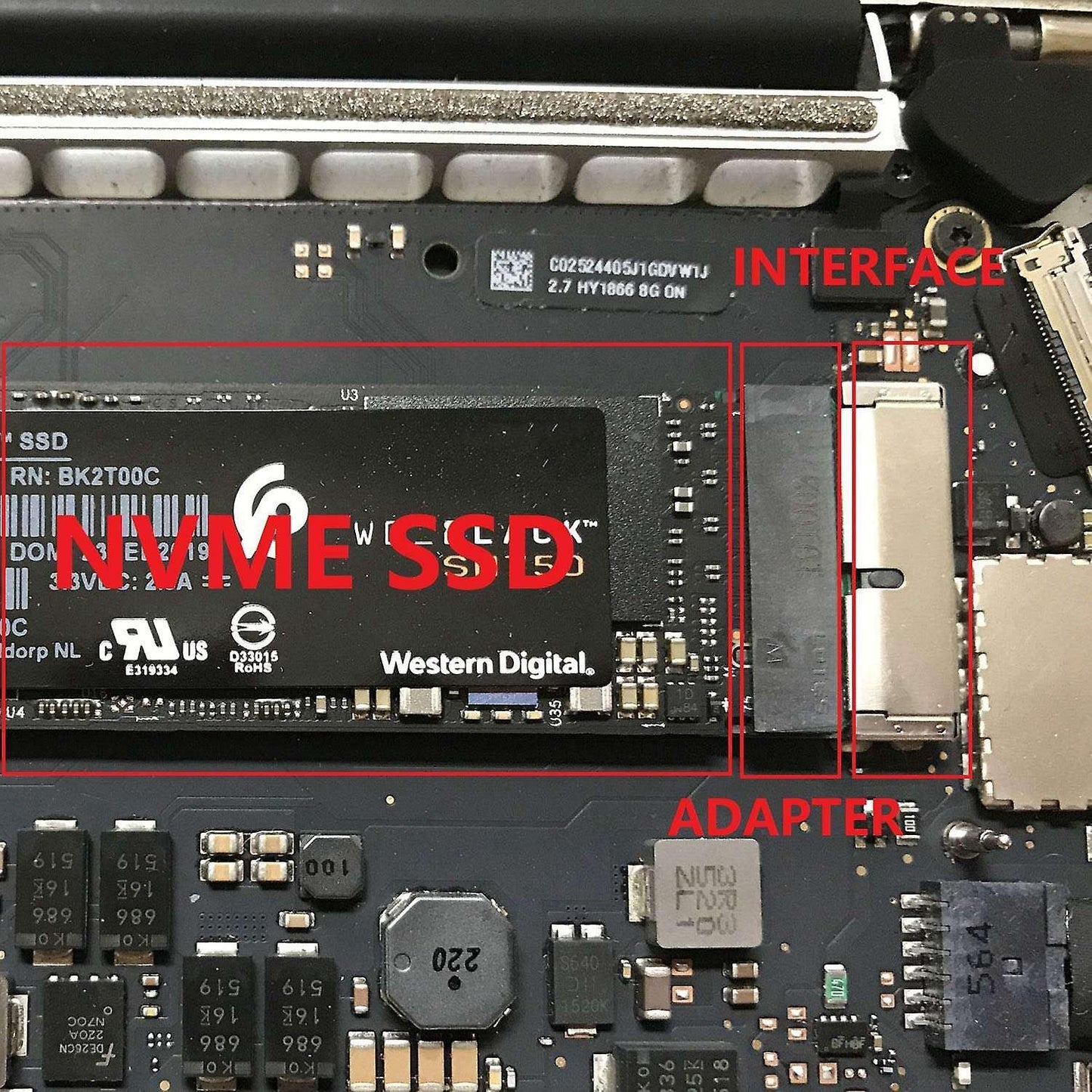 M.2 Nvme Macbook Ssd Convert Adapter for Upgraded Macbook Air Pro