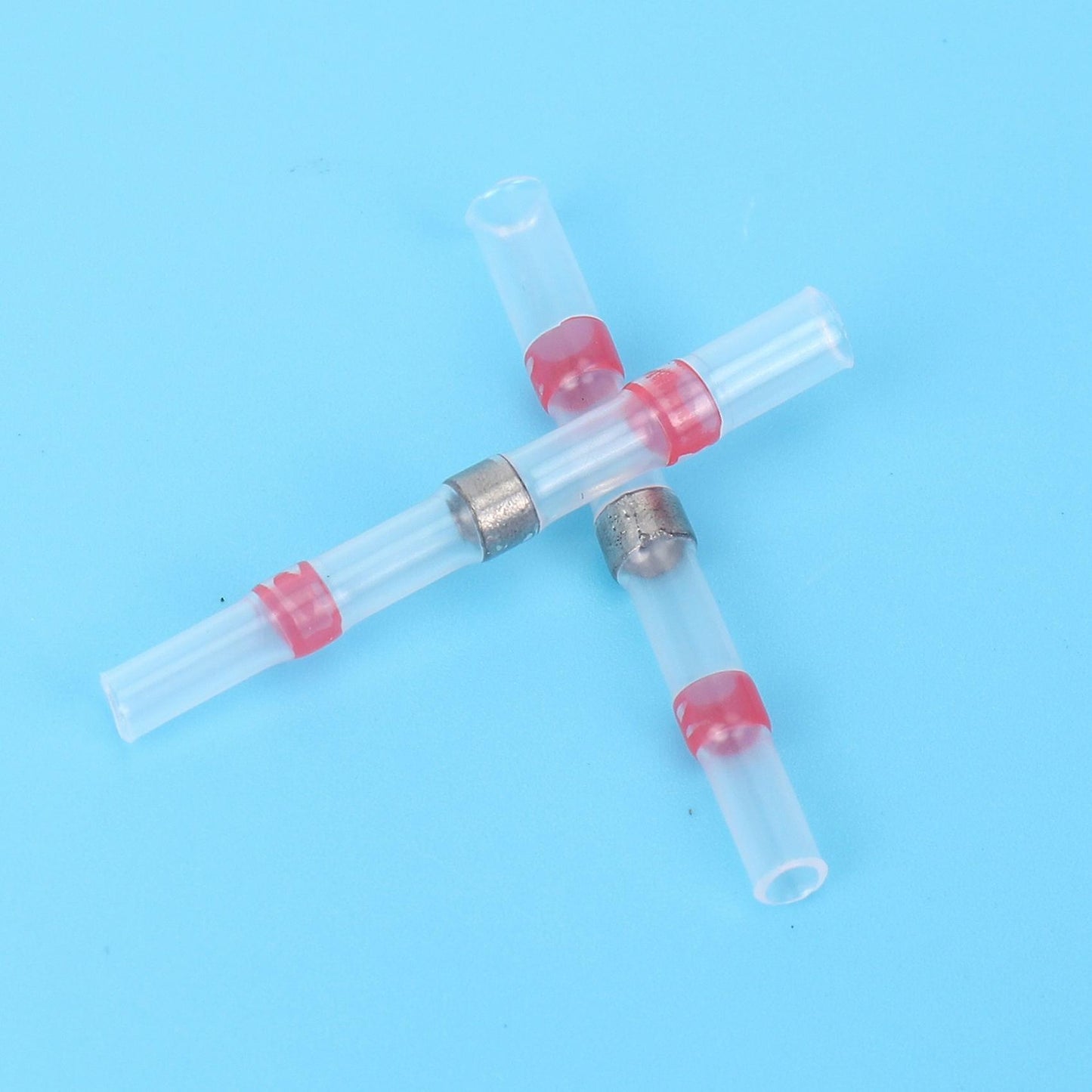50pcs Solder Seal Wire Connectors, Butt Terminals Red