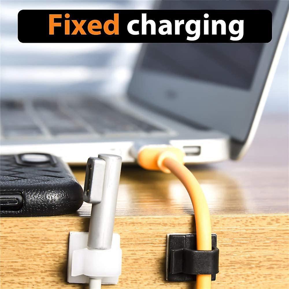 60pc Cable Clips Adhesive Cord Holder for Car Office&home White+black