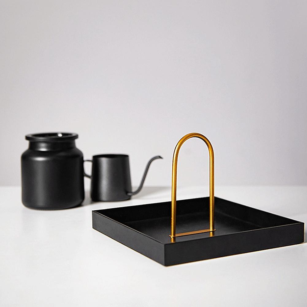 Desktop Storage Tray Plastic Square Jewelry Trays with Handle,b