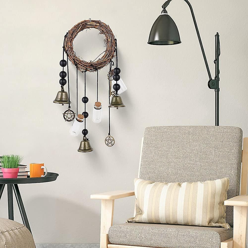 Witch Bells Wreath Handmade Wind Chimes Witch Rattan Bells