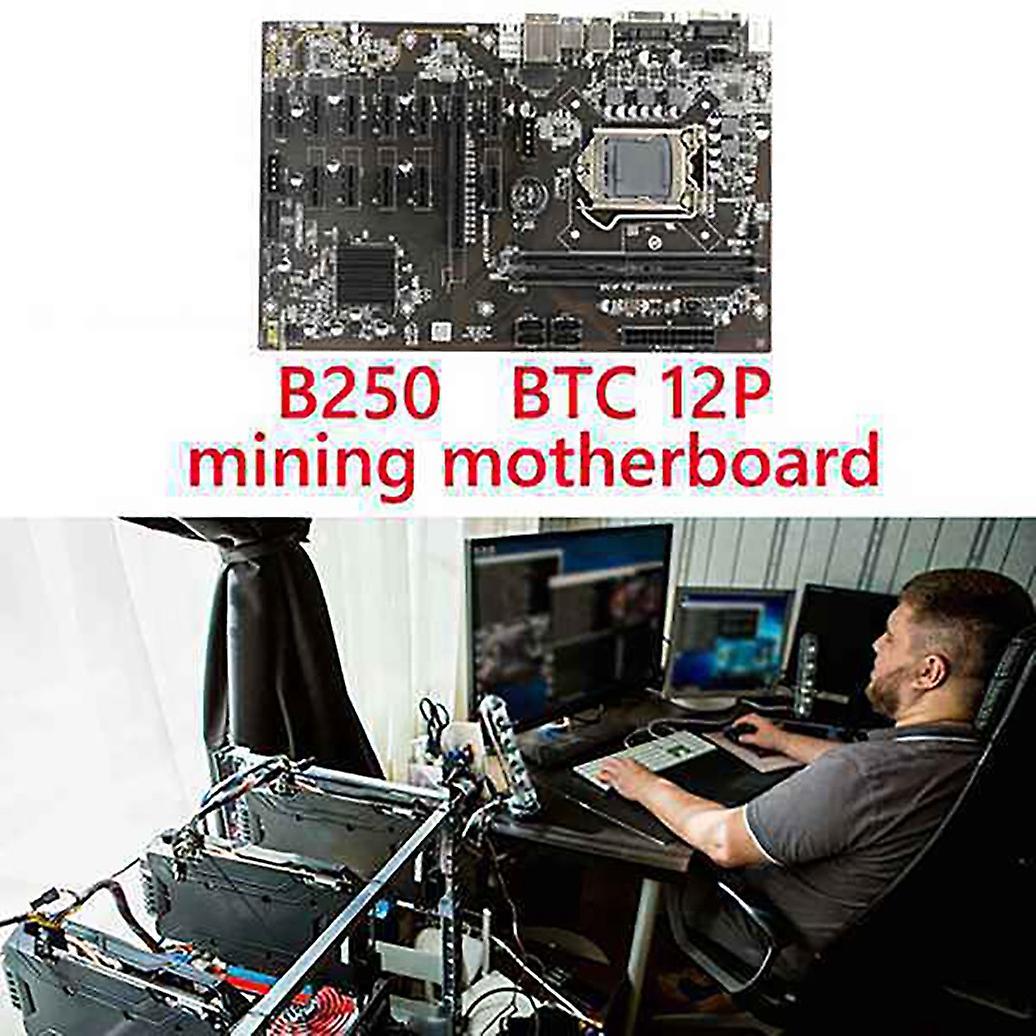 B250b Btc Mining Motherboard with Graphics Power Cable 12 Pci-e Slot