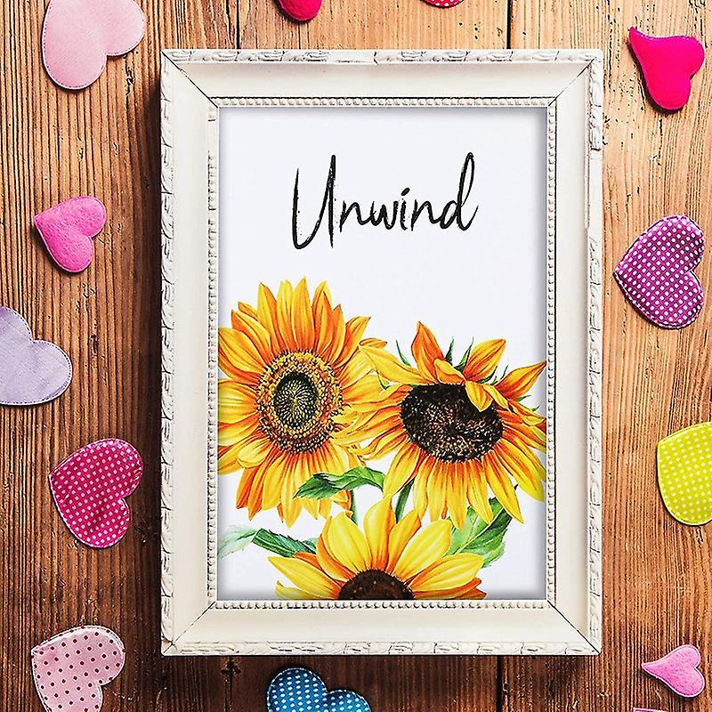6 Pieces Sunflower Bathroom Decor Relax Soak Unwind Wall Painting Art