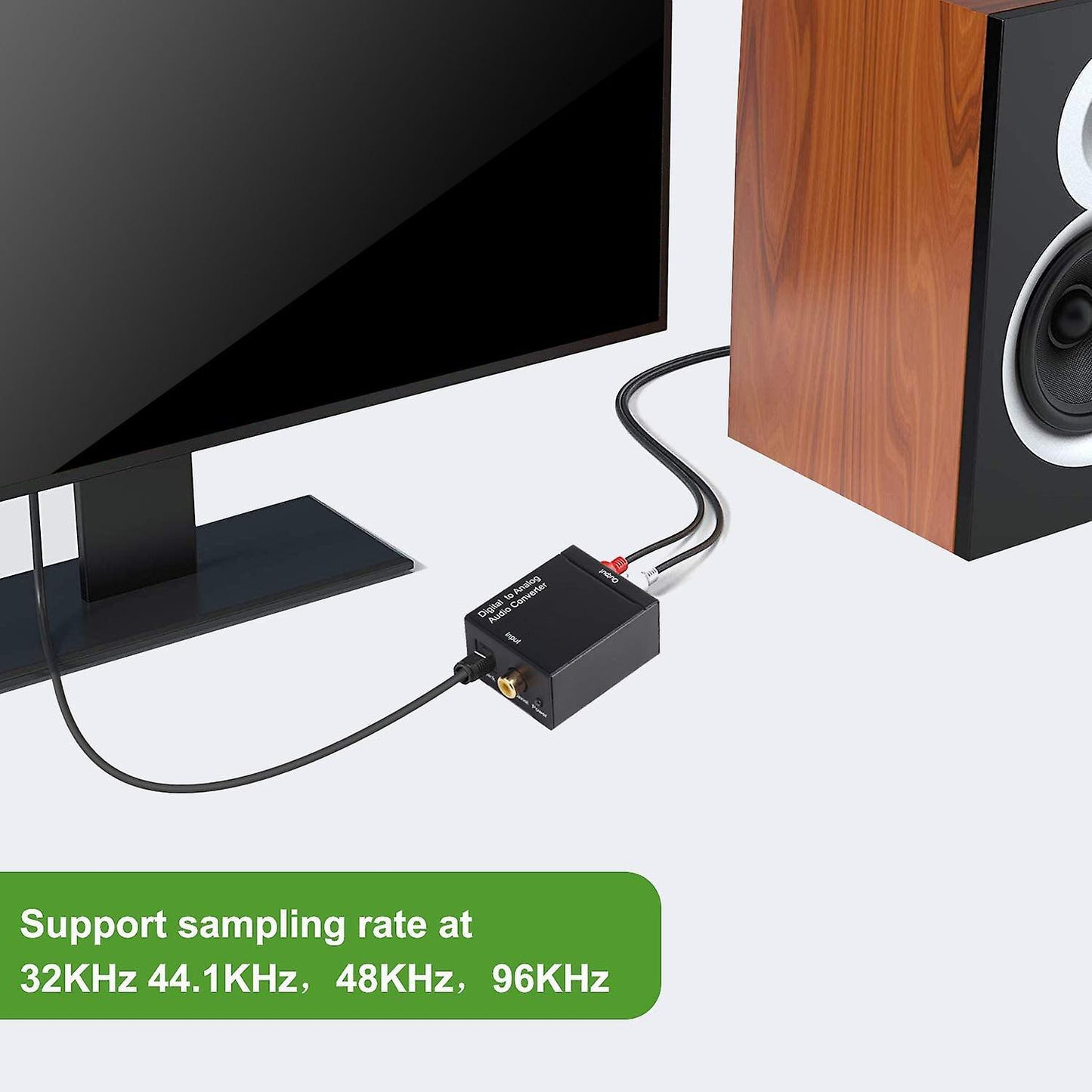Digital to Analog Audio Converter Optical (spdif/toslink)and Rca(l/r)