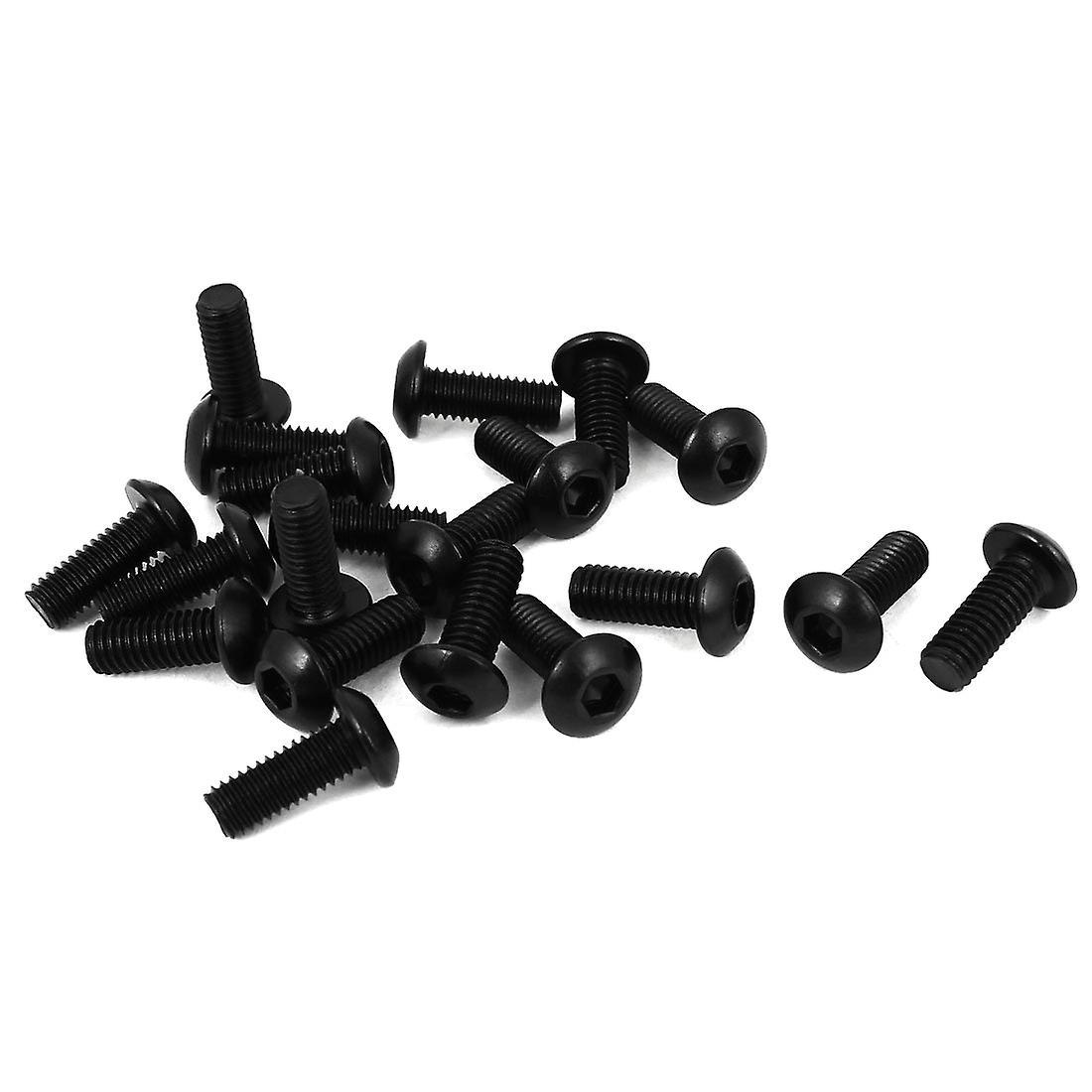 20 Pcs M6 X 16mm Hex Socket Button Head Screws Black