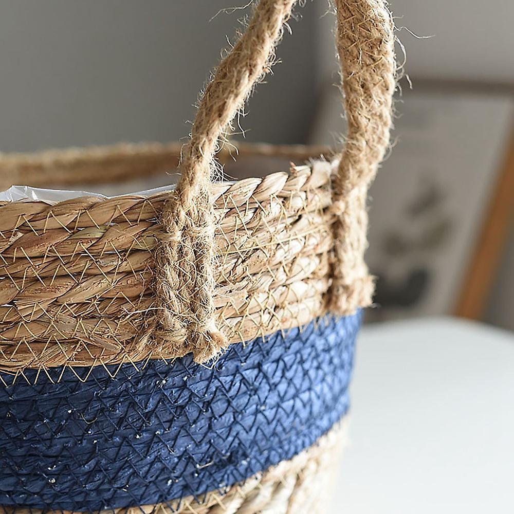 Seagrass Planter Woven Flower Pot Basket with Waterproof Liner,small