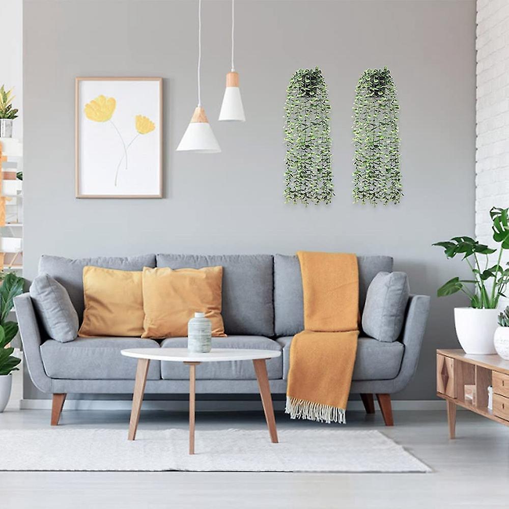 2 Pcs Fake Eucalyptus Potted Plants Fake Plants for Wall House Room