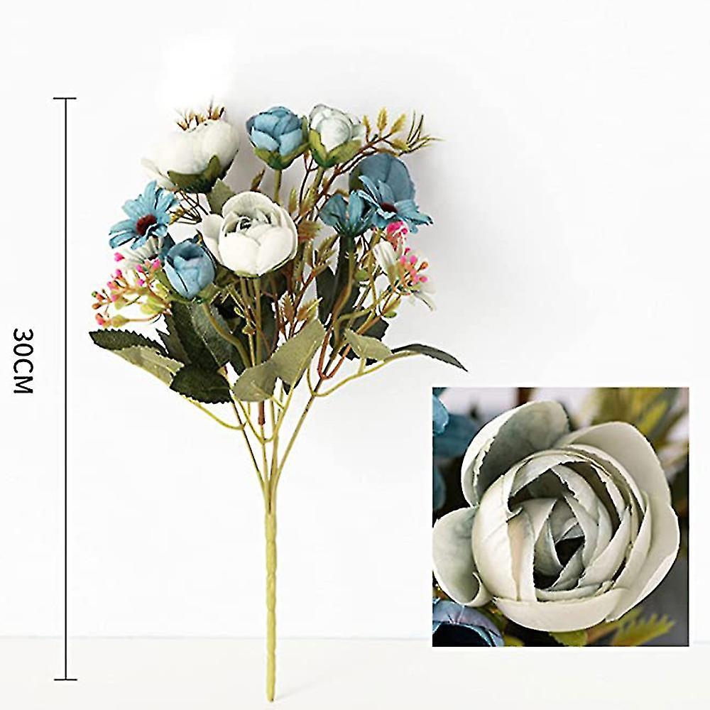 Artificial Flower Bridal Bouquet Home Decor Flower Simulation (blue)