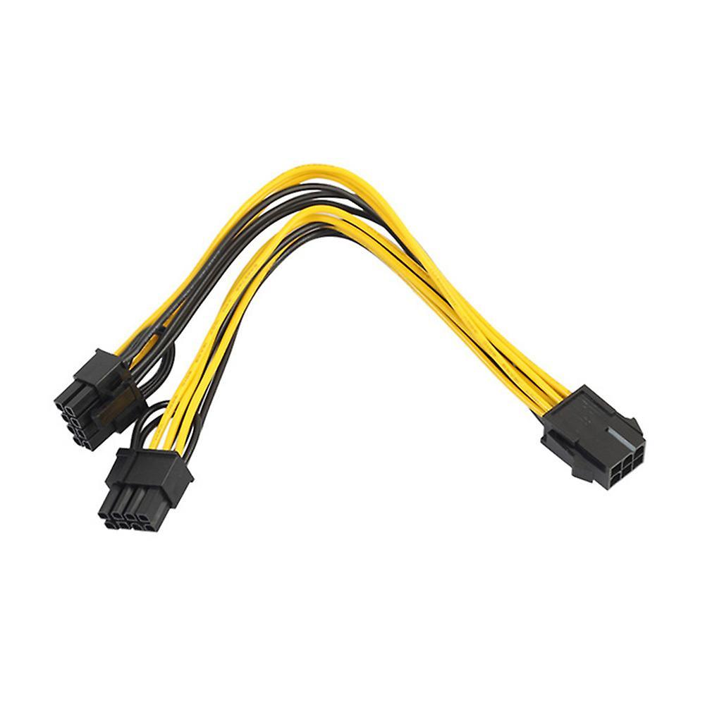 6pcs Pcie 6 Pin Female to Dual 2x 8 Pin (6+2) Extension Cable (20cm)