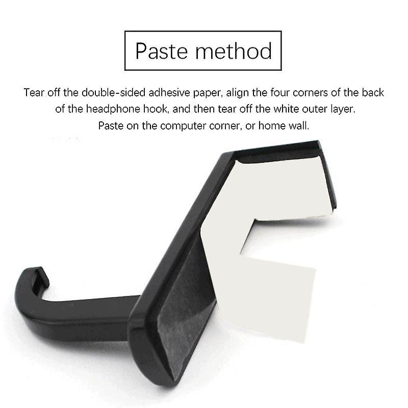 2pcs Headset Hook Universal Headphone Hanger Pc Monitor Desk Headset