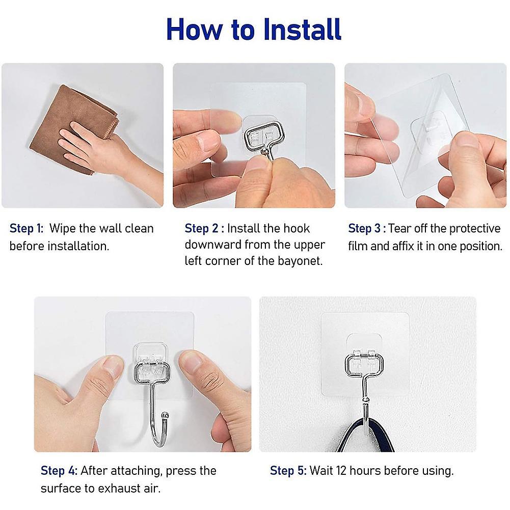 Large Adhesive Hooks,for Hanging Heavy Duty, Use Bathroom,16 Pack