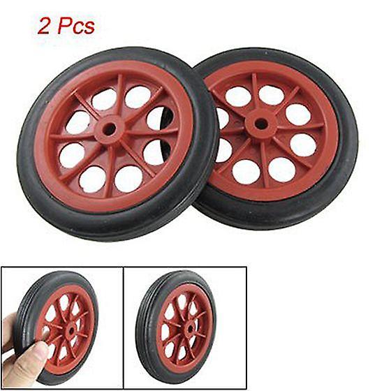 2 Pcs Replaceable Shopping Basket Cart 4.4" Wheels Red Black