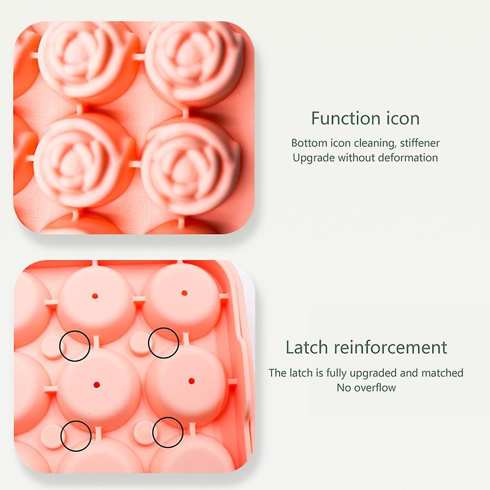Silicone Molds Ice Tray 9 Grid Rose Ice Molds Diy Ice Cream Moulds -4