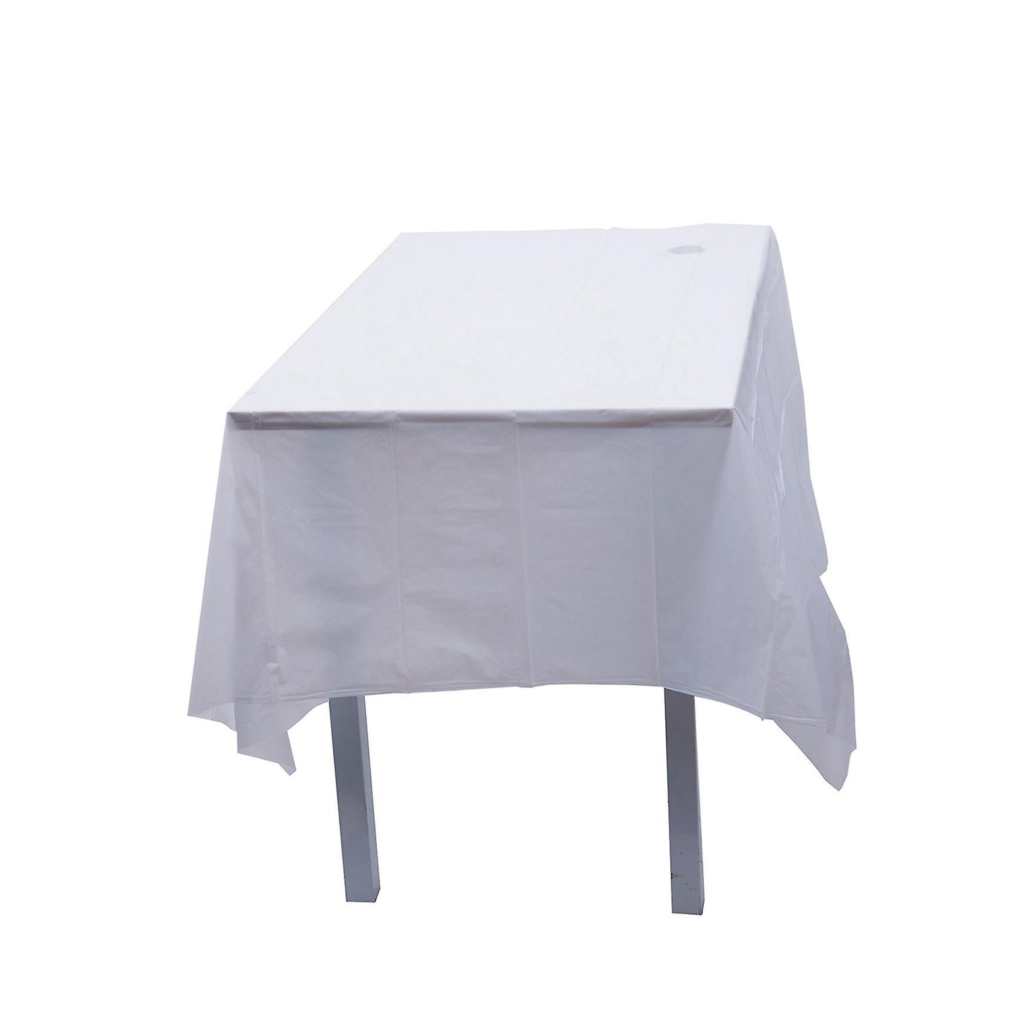 2x Plastic Tablecloth, White 137cm X 183cm