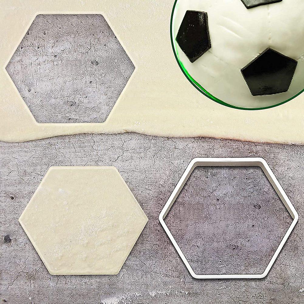 Football Pattern Cookie Cutters Hexagon Cutter for Diy Cake Tools
