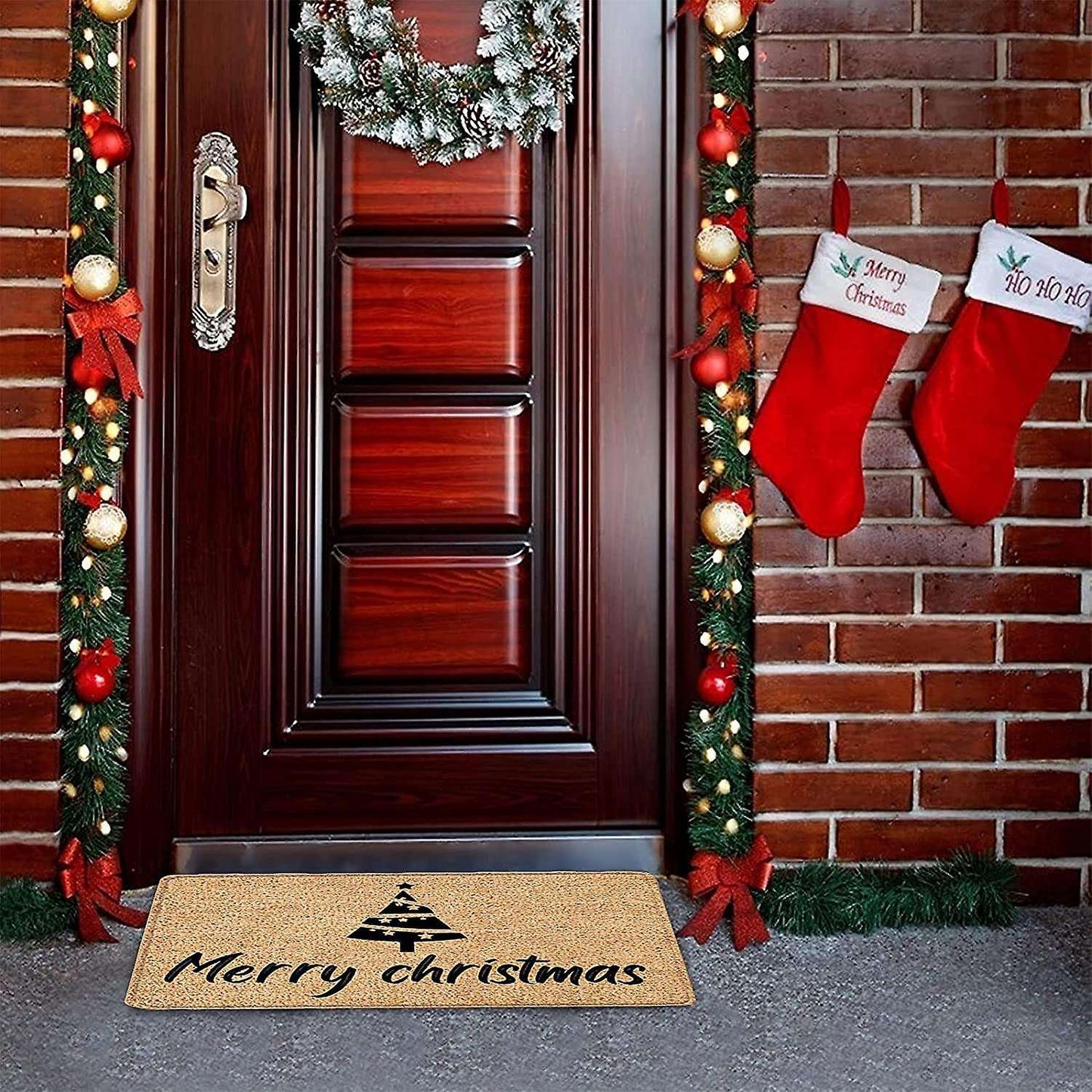 Christmas Doormat Floor Mat Entrance Floor Carpet Indoor Outdoor Rug