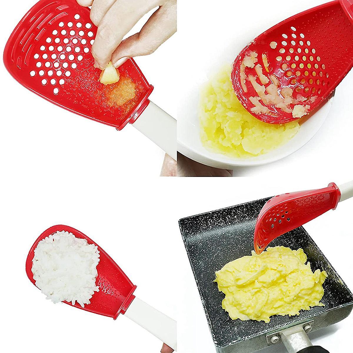 Multifunctional Cooking Spoon Kitchen Tool Filter Spoon (red Black)