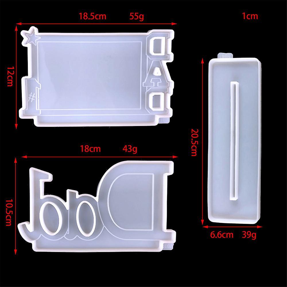 2pcs Diy Photo Dad Photo Frame Stand Set Decor Father's Day Resin B