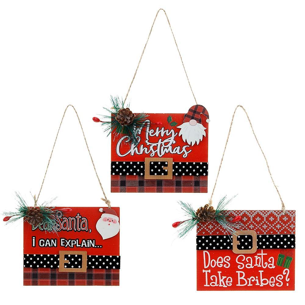 Christmas Tree Hanging Ornament, Wooden Pendant Sign for Home