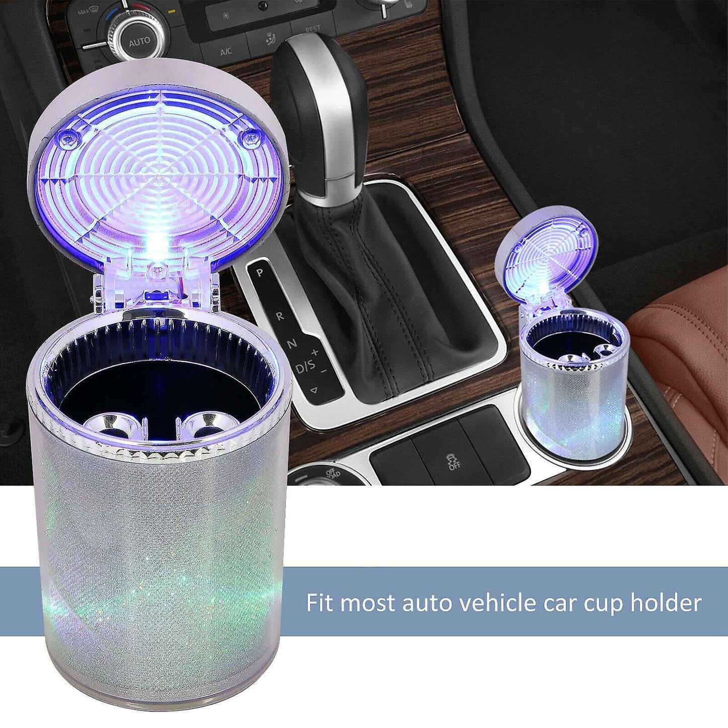 Auto Car Ashtray Portable with Led Light Lighter Ashtray Smokeless