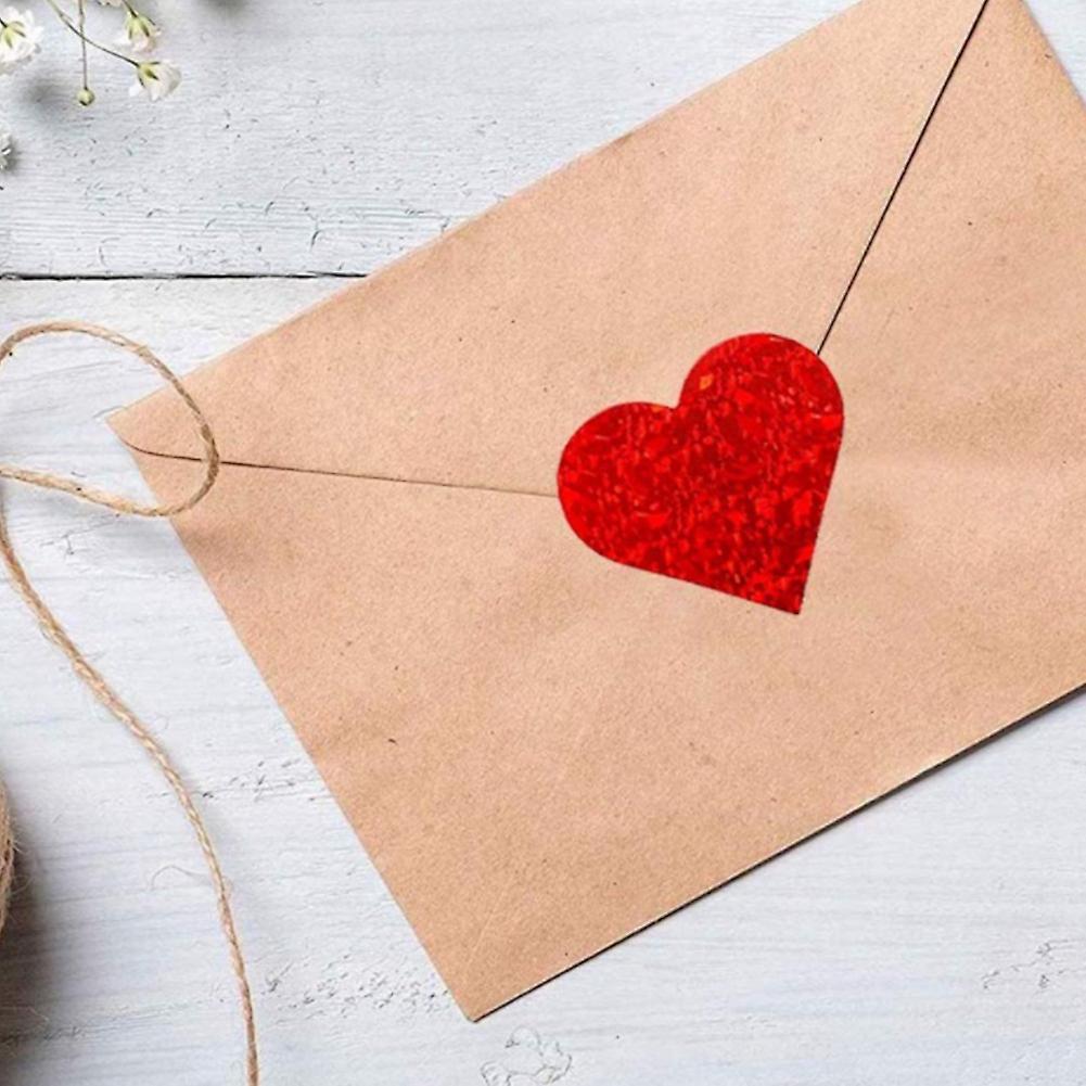 Glitter Red Heart Stickers Roll,heart Labels for Wedding(500pcs/roll)