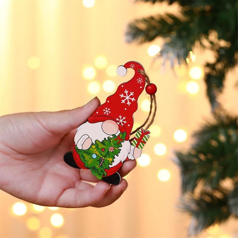 8pcs Wooden Christmas Ornaments Christmas Tree Diy Elk Pendant