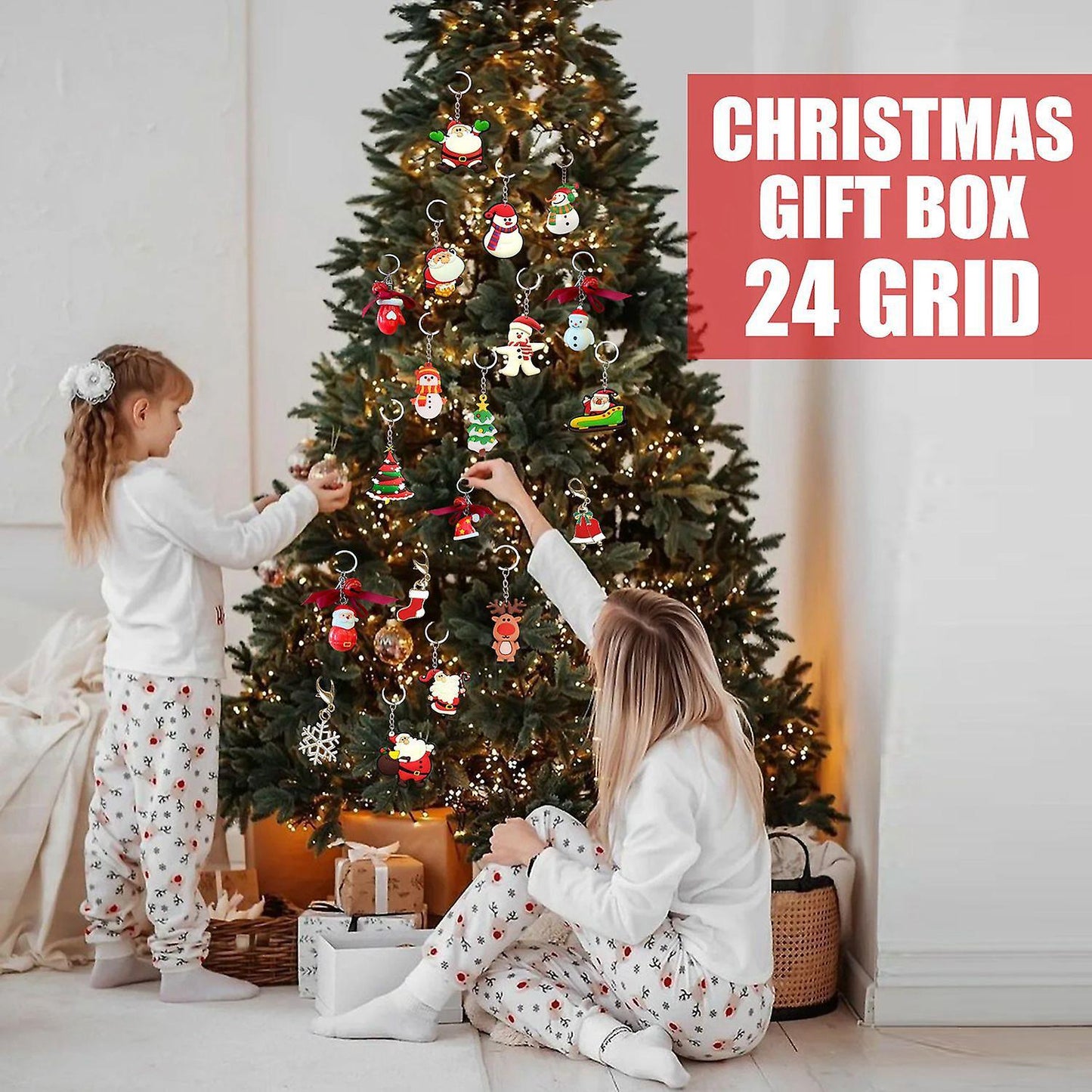 Christmas Advent Calendars Keychain Ornaments Decoration for Kids