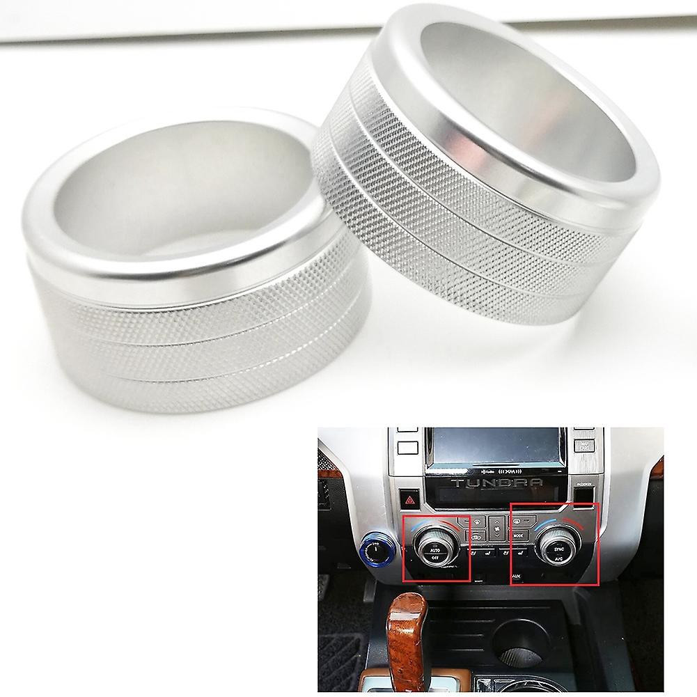 2pcs for Toyota Tundra 2014-2021 Air Conditioner Knob Cover, Silver