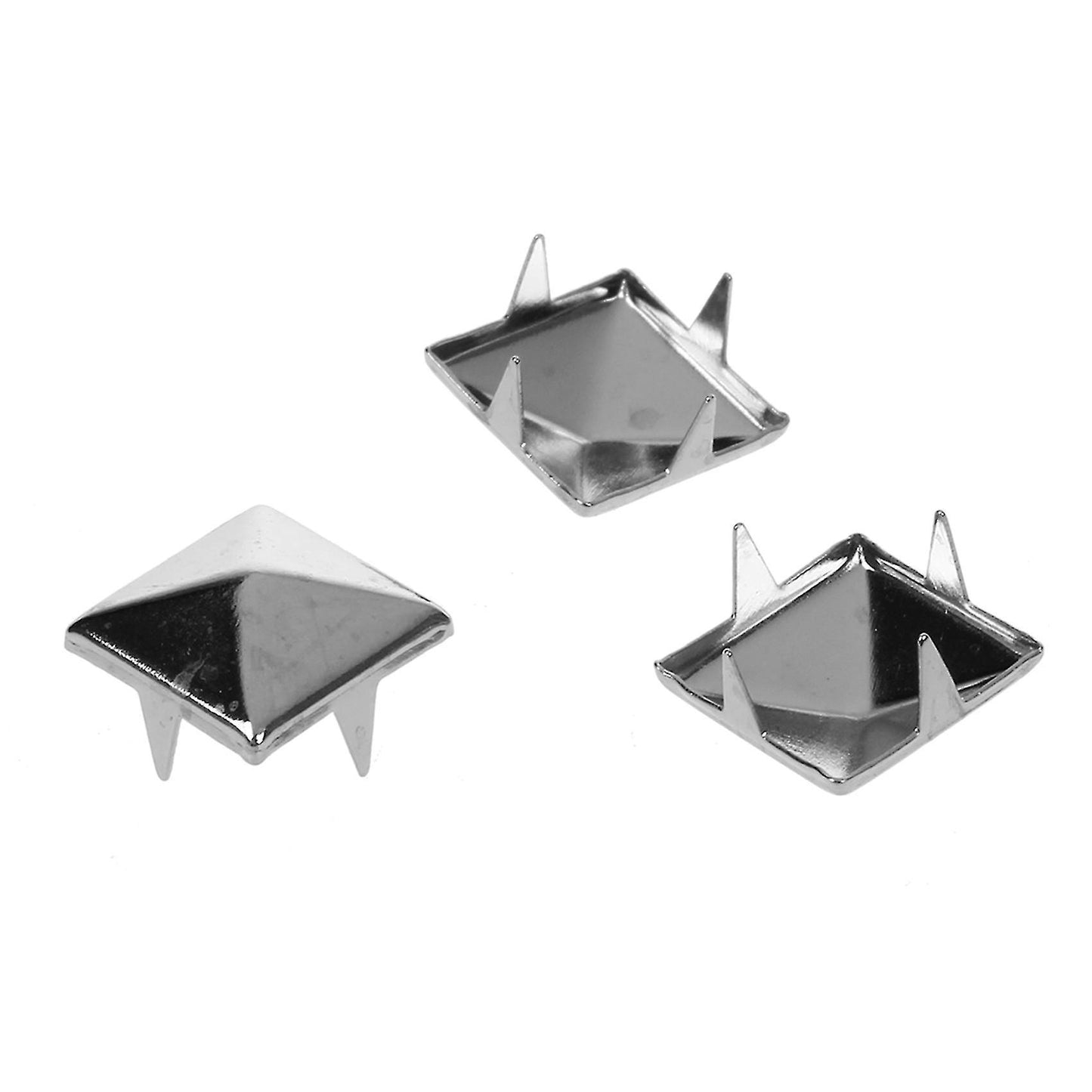 100 Pcs 10mm Diy Metal Punk Spikes Spots Pyramid Studs Goth-silver