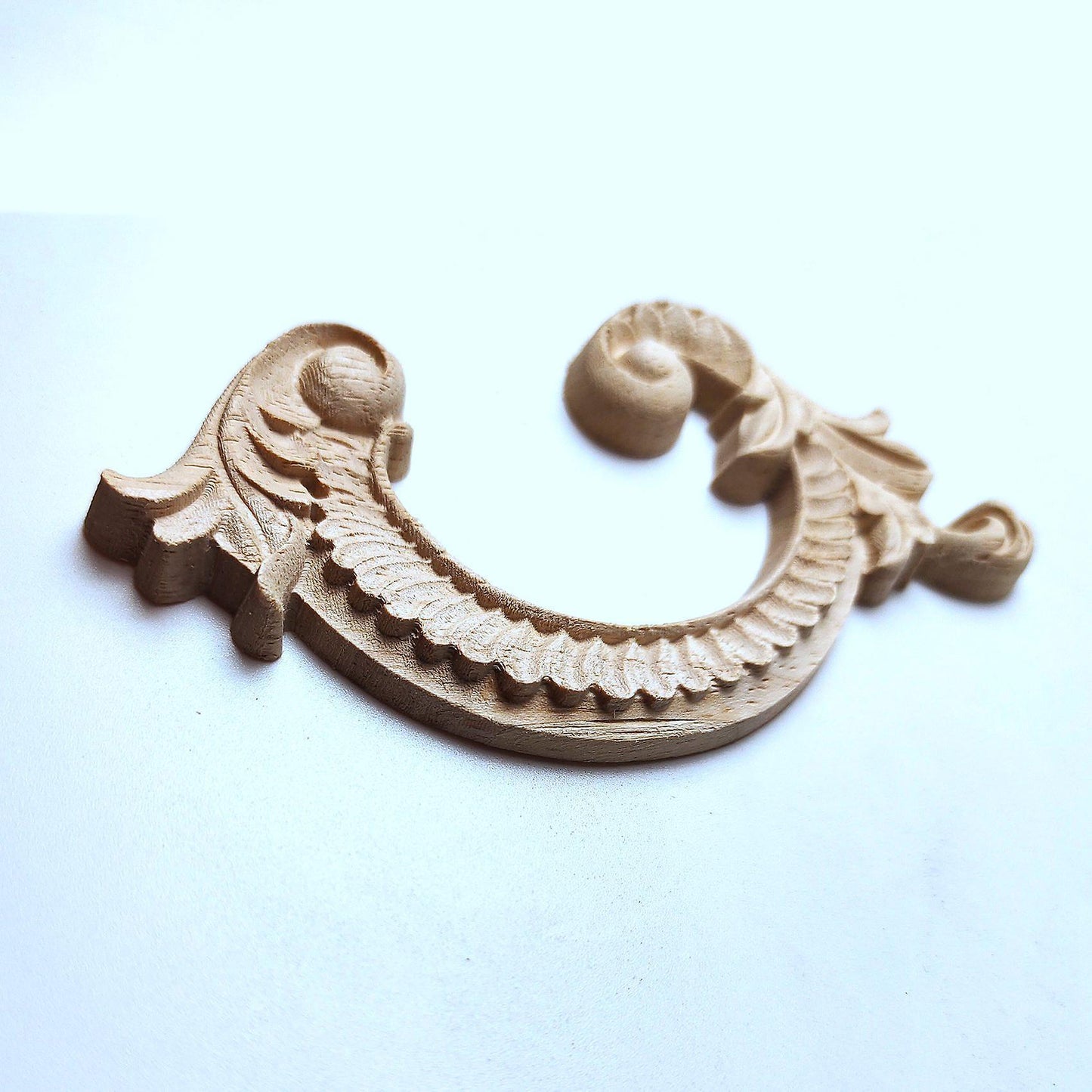 Mirror Frame Antique Wood Carving Floral Appliques Wall Door Decor