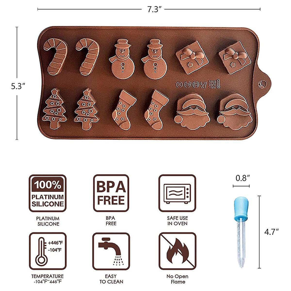 3pcs Christmas Chocolate Mold Christmas Candy Silicone Baking Mold