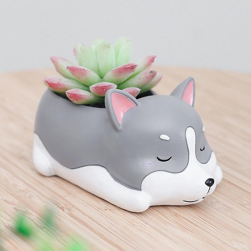 1pcs Resin Cartoon Dog Succulent Cactus Planter Pot,b