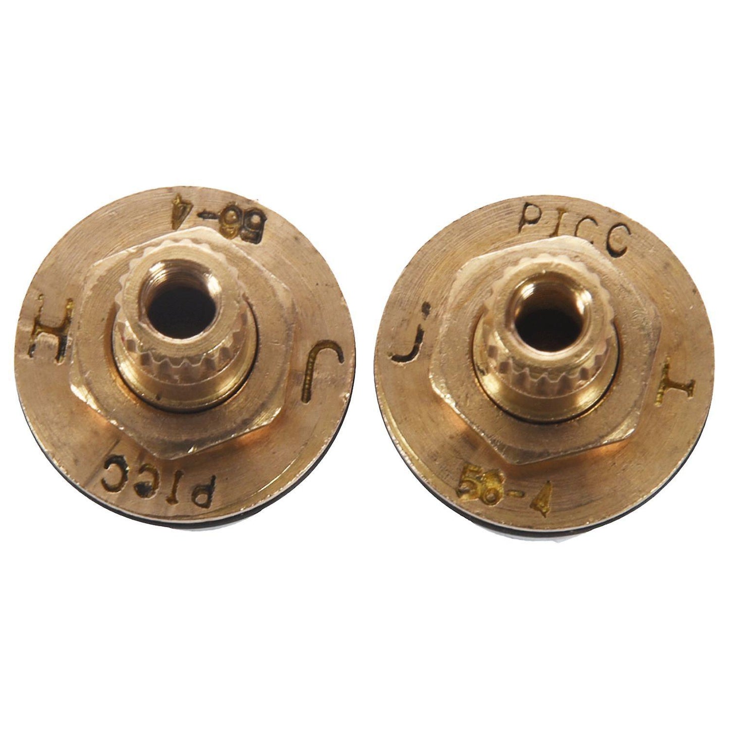 2 Pcs 1/2" 20 Teeth Ceramic Disc Turn Valve Replacement Hot Cold
