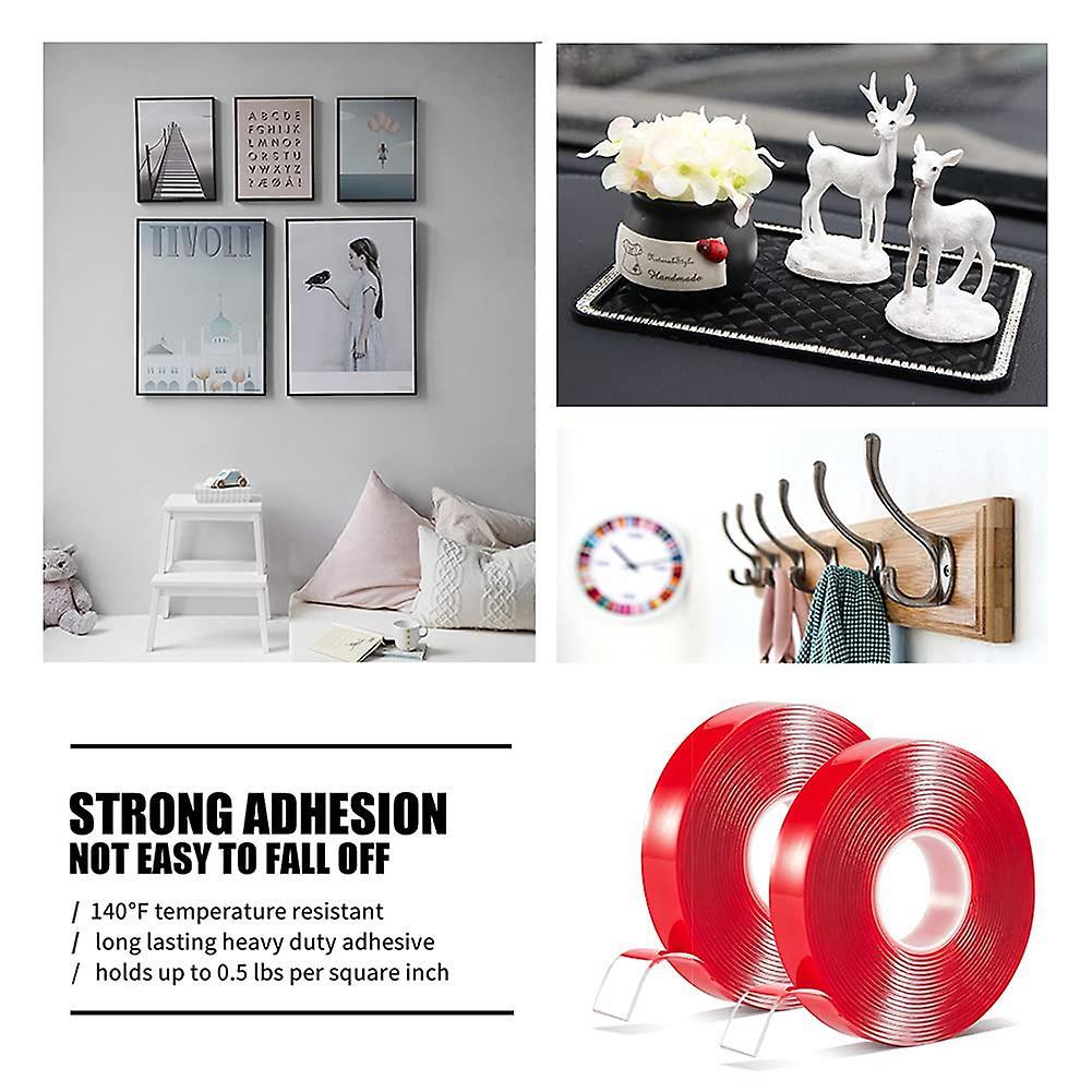 2 Pcs Heavy Duty Strong Adhesive Grip Tape No Trace Mounting Tape