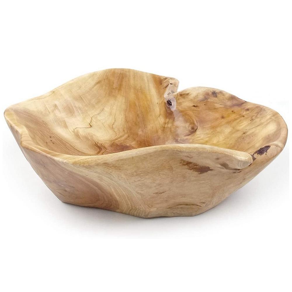 Wooden Fruit Salad Serving Bowl Hand-carved Root Bowls 15-19cm