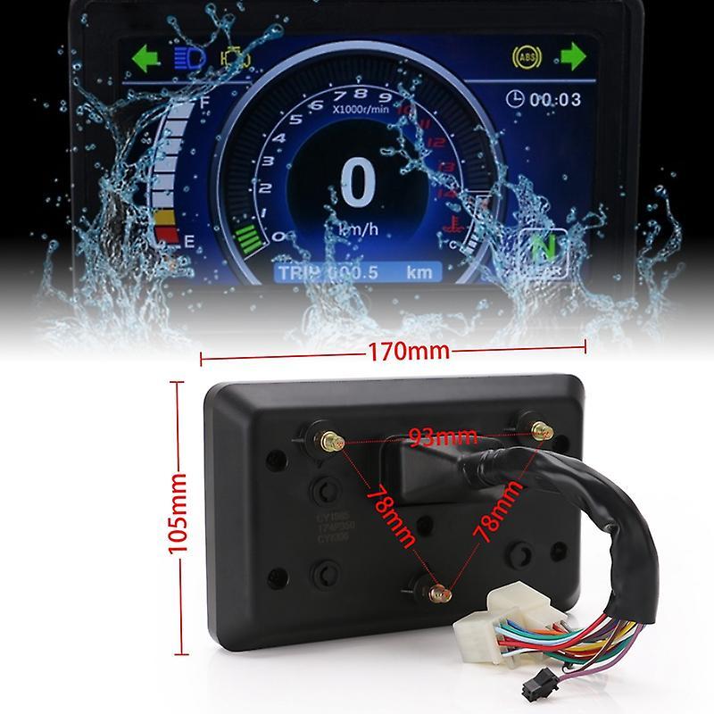 Universal Motorcycle Lcd Display Instrument for 1,2,4 Cylinder