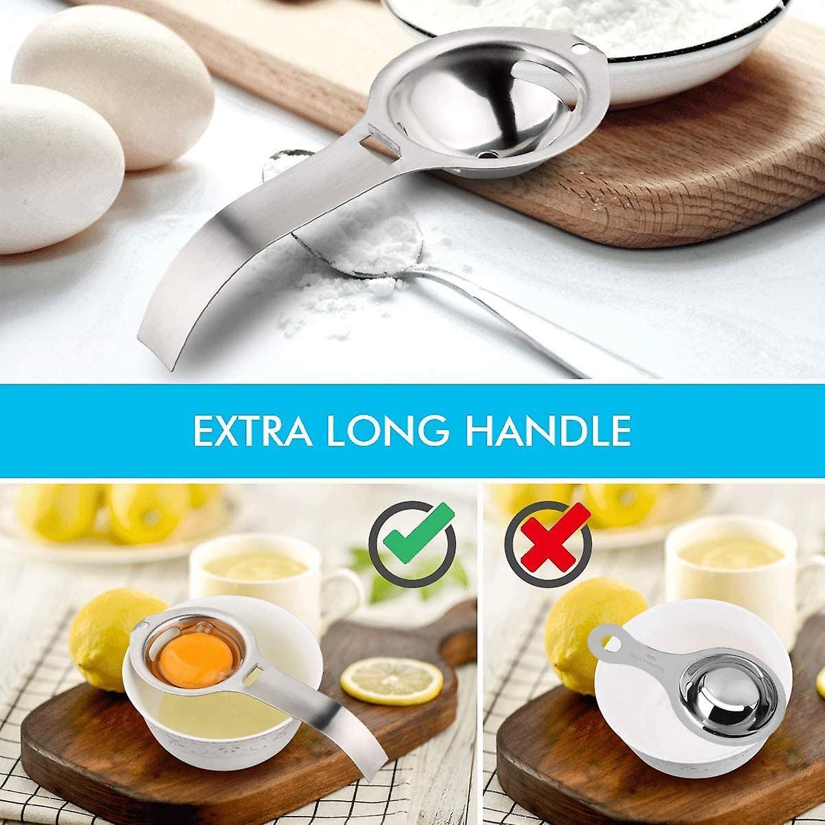 2 Pieces Of Egg Separator, Stainless Steel Egg White Yolk Strainer