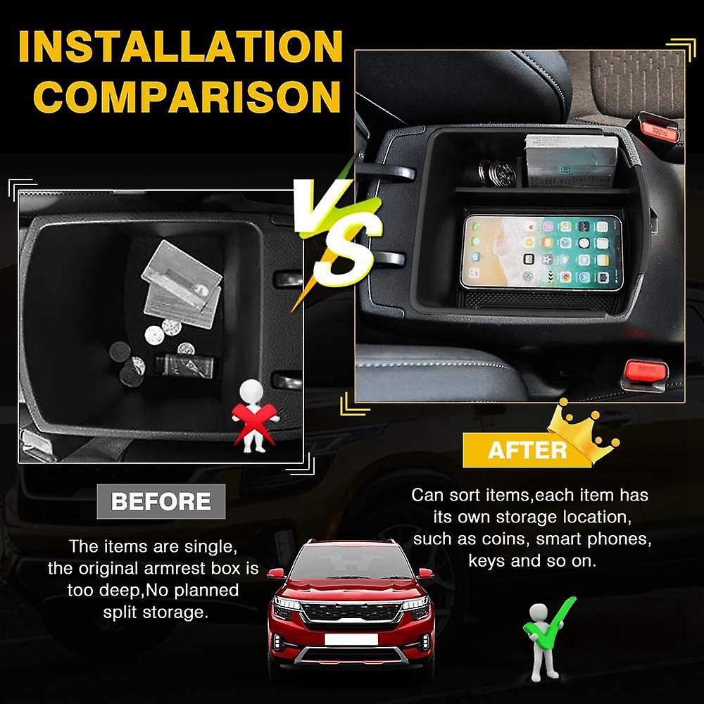 Center Console Organizer Tray Compatible for Kia Seltos 2020 2021
