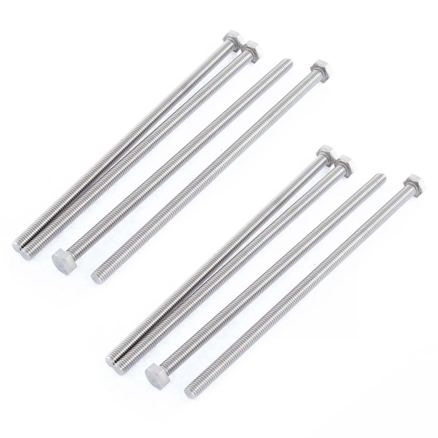 M6 X 150mm Fully Threaded Stainless Steel Hex Head Screw Bolt 4 Pcs