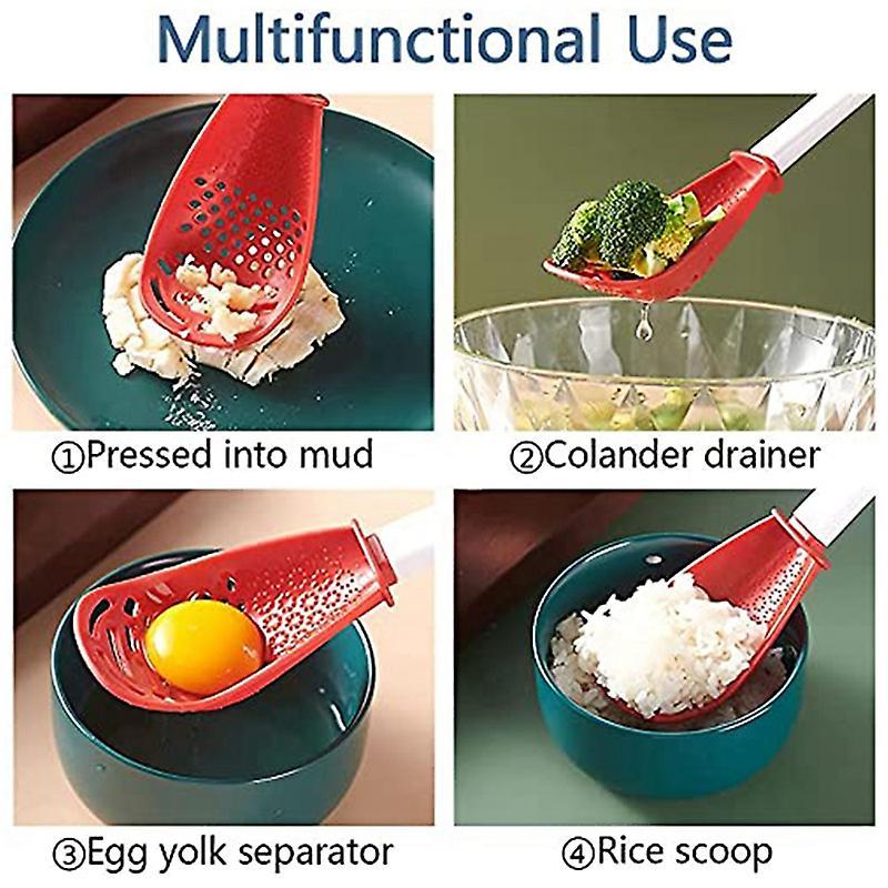 Multifunctional Cooking Spoon for Egg Yolk Separator Grater -red