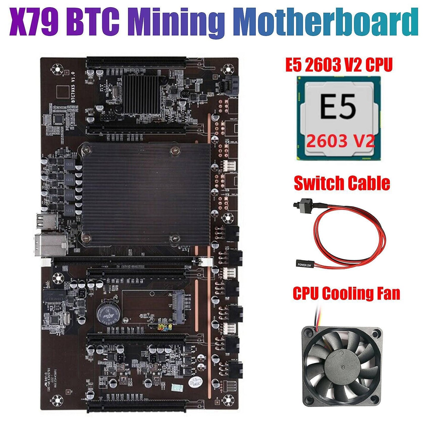 Btcx79 H61 Mining Motherboard with E5 2603 V2 Cpu+fan for Btc