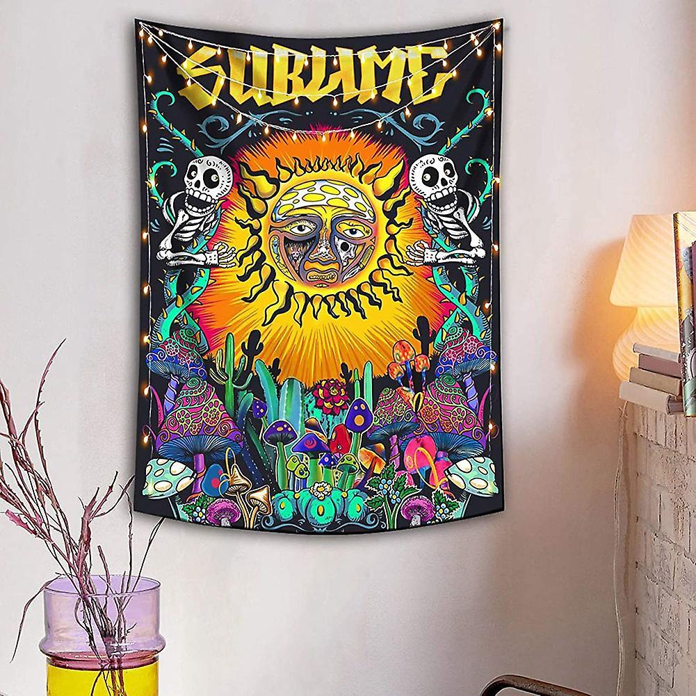 Sun Tapestry,psychedelic Tapestries with Cactus for Bedroom 36x48inch