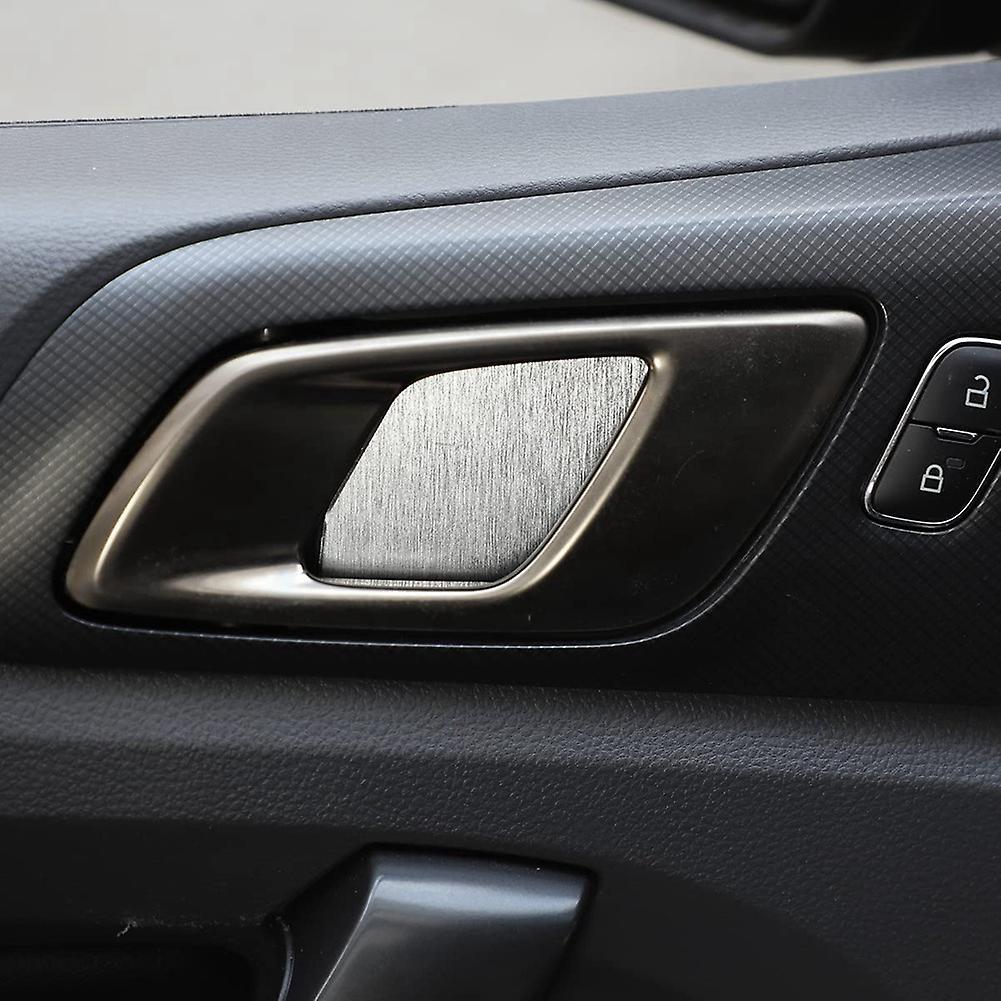 For Ford Ranger 2015+ Aluminum Alloy Car Inner Door Bowl Cover,silver