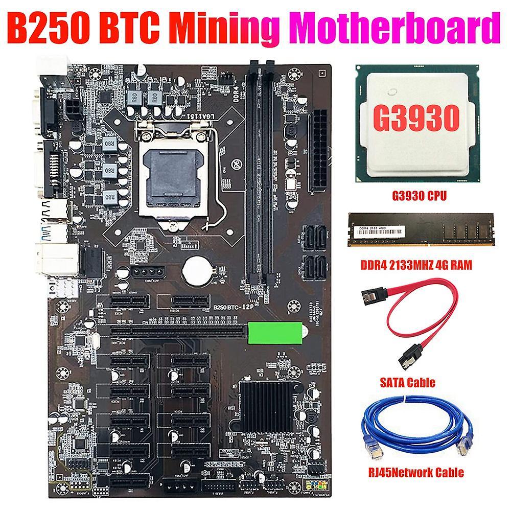 B250 Btc Mining Motherboard 12 Gpu Lga1151 Support Vga with Ddr4 4gb