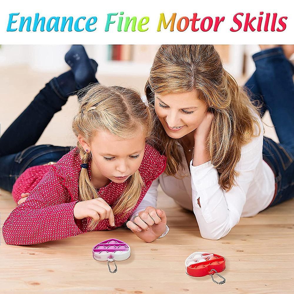 5 Pcs Mini Sensory Toy Heart Silicone Toy Decompression for Kids