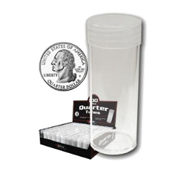 Bcw 10x Coin Storage Tubes, Transparent Plastic for Pennies, 71.4mm