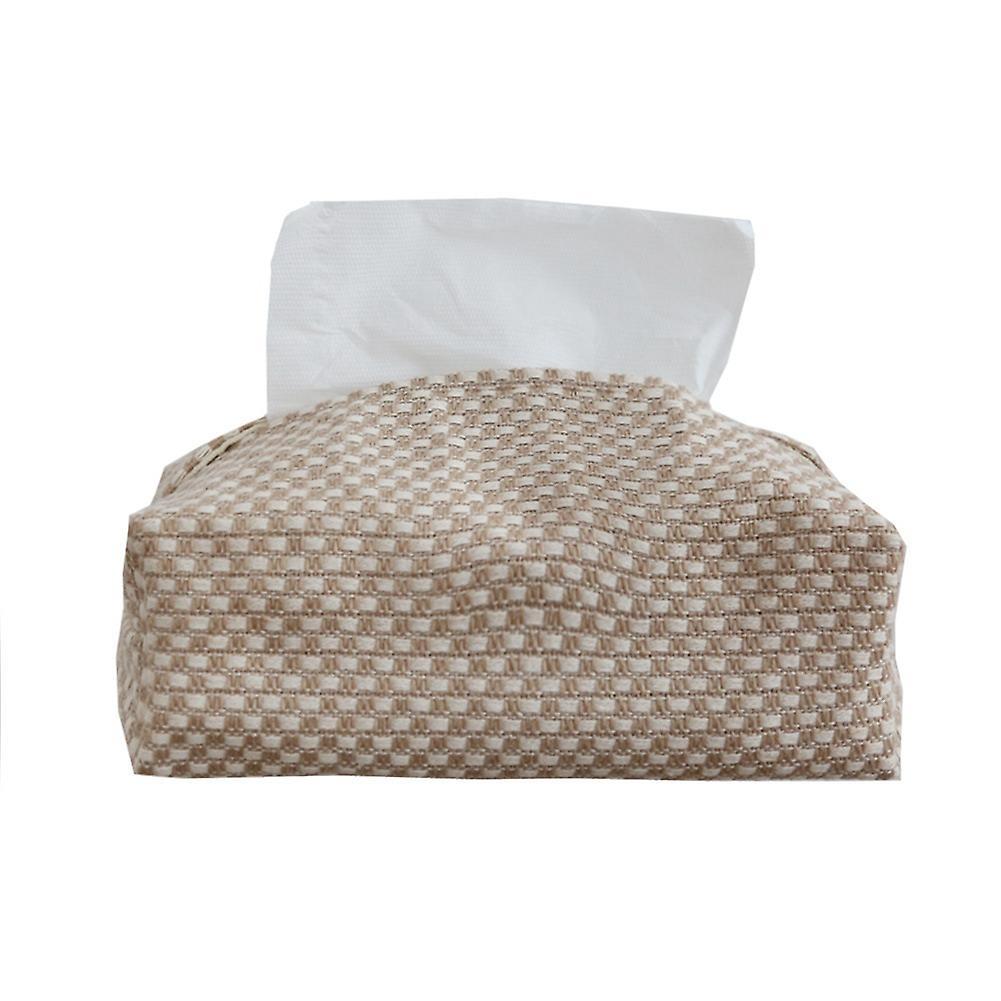 Jute Simple Tissue Box Pumping Tissue Case Car Towel Home Decor-a