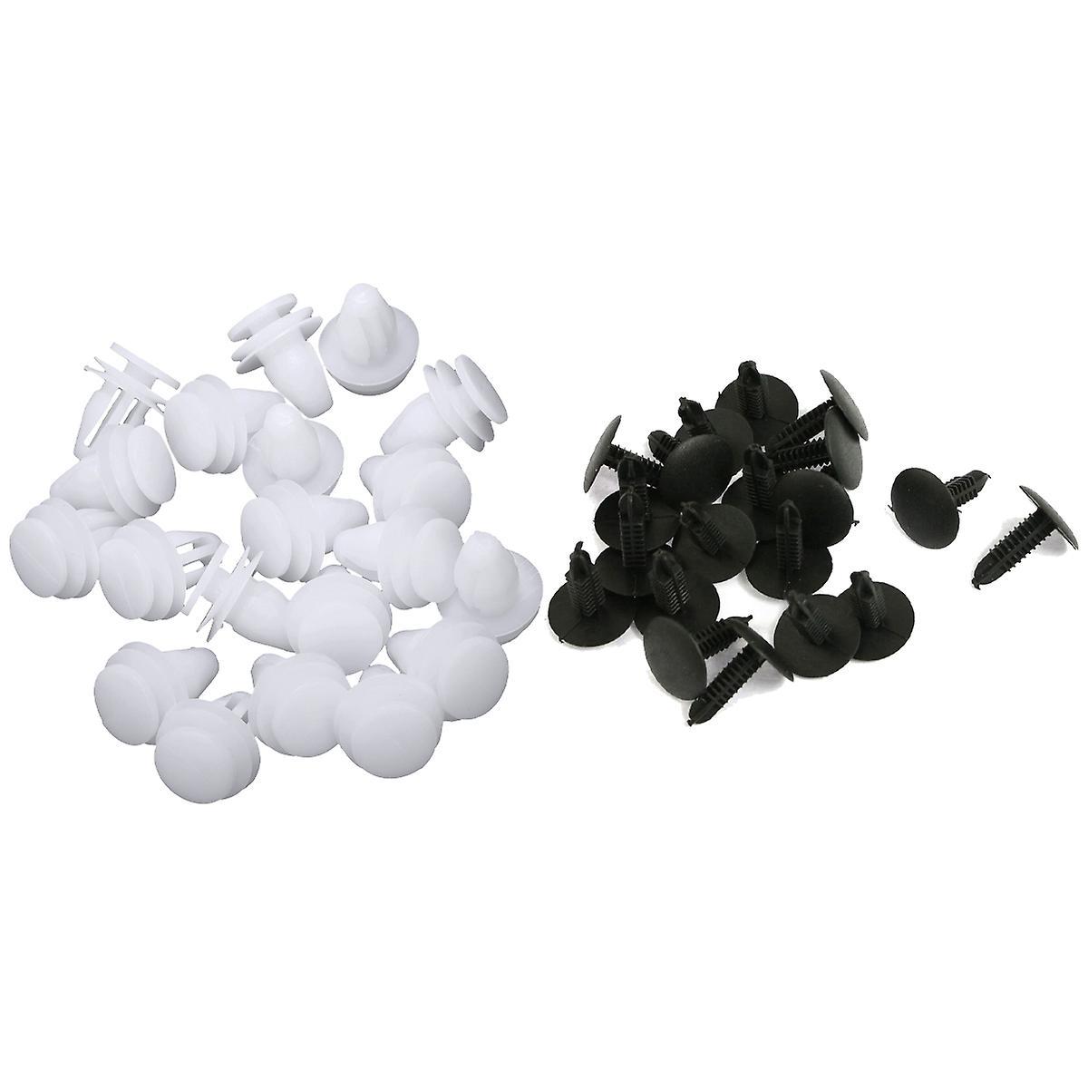 20 Pcs Car White Rivet Door Trim Clips Fastener