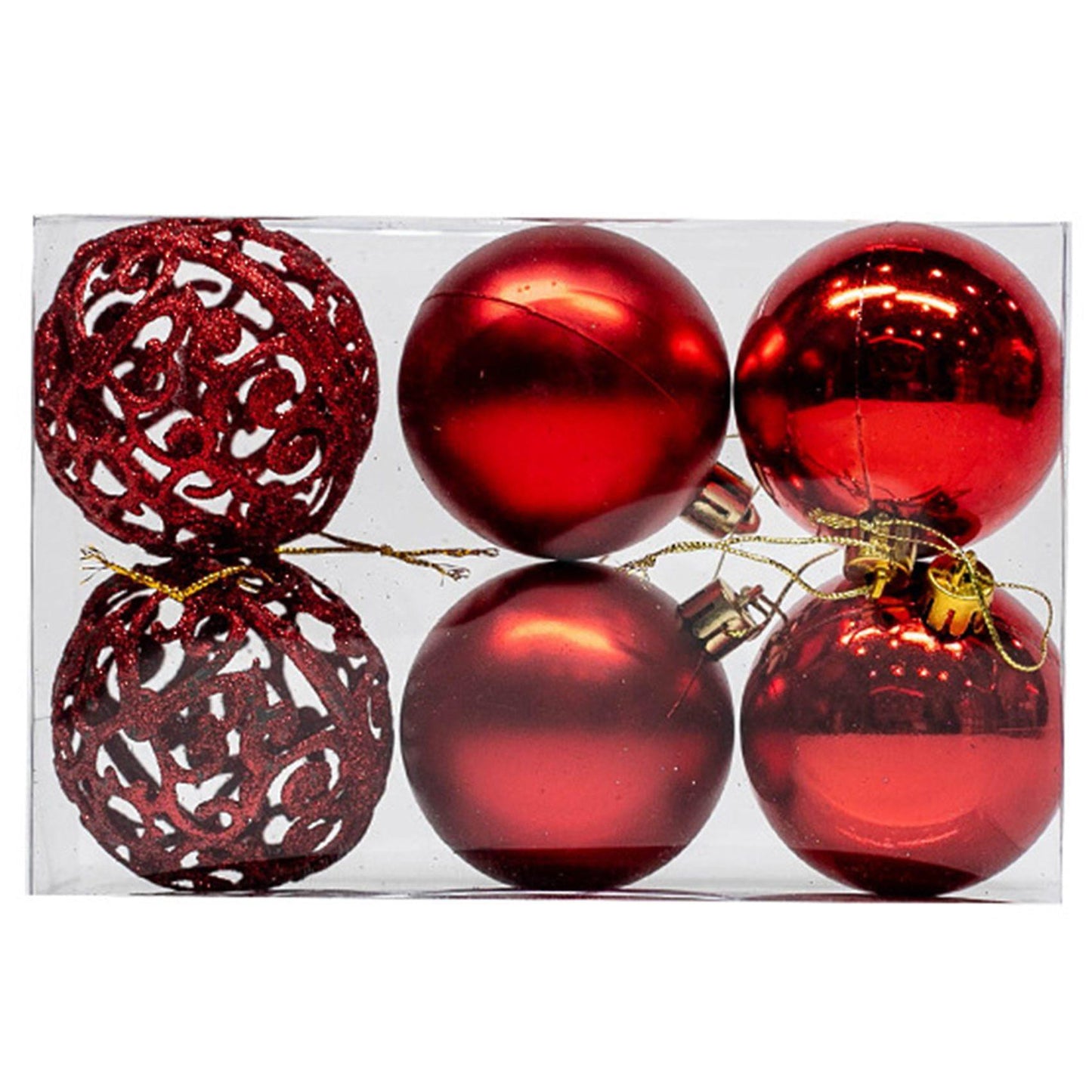 6pcs Christmas Tree Decoration Ball, Hollow Ball,red