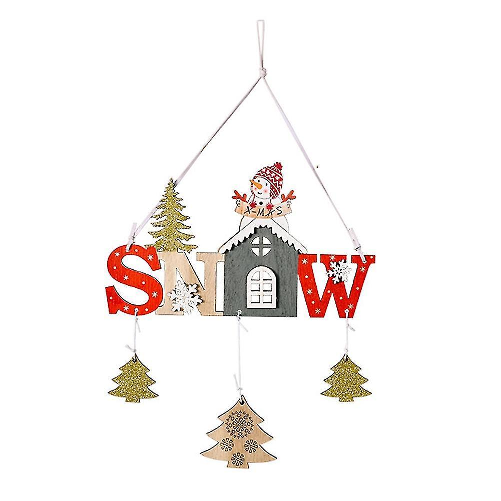 Christmas Wooden Hanging Ornaments Pendant Christmas Decorations, C